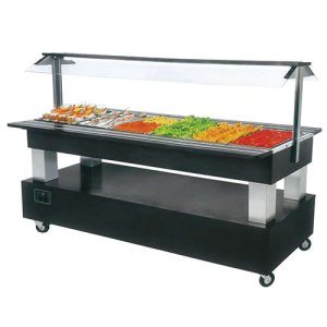 Buffet com aquecimento por banho-maria