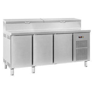 Bancada refrigerada para preparação de sanduíches e saladas