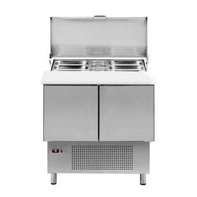 Bancada refrigerada para preparação de sanduíches e saladas