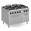 Fogão a gás com 6 queimadores + forno a gás + armário com porta