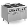Fogão elétrico com 6 placas quadradas (6x 300x300 mm) + forno elétrico + porta
