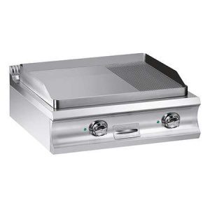 Fry-top elétrico com placa 2/3 lisa e 1/3 canelada 780x720 mm