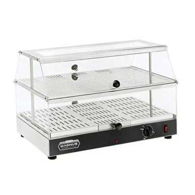 Vitrine quente dupla de bancada