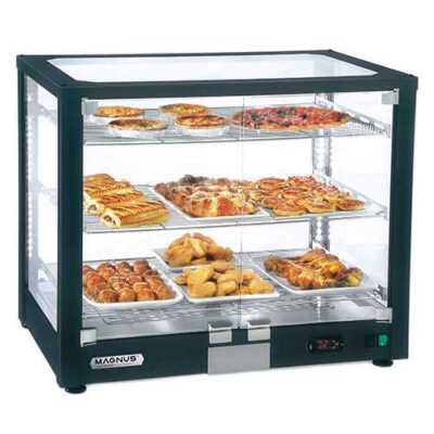 Vitrine quente ventilada de bancada