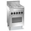 Fogão a gás com 4 queimadores + forno multifunções elétrico