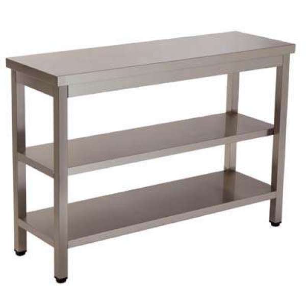MESA DE TRABALHO 2 PRAT. 2000x600x850 INOX