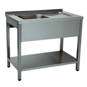 BANCADA DE LAVAGEM 1 CUBA 1000x600x850 INOX