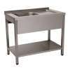 BANCADA LAVAGEM 1 CUB 1000x600x850 INOX DESMONTADA