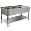 BANCADA LAVAGEM 2 CUB 1400x600x850 INOX DESMONTADA
