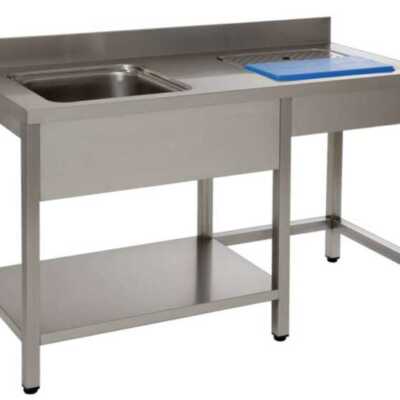 BANCADA PREPARAÇÃO INOX 1400x600x850 CUBA RILENE