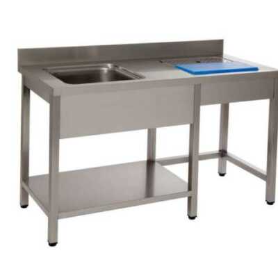 BANCADA PREPARAÇÃO INOX 1400x700x850 CUBA RILENE