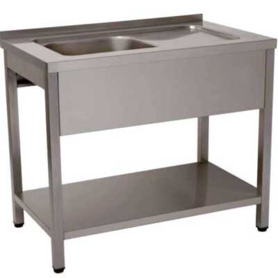 BANCADA LAVAGEM 1 CUB 1400x700x850 INOX DESMONTADA
