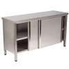 MESA ARMARIO PORTA DESL. 2 PRAT.1400X600X850 INOX