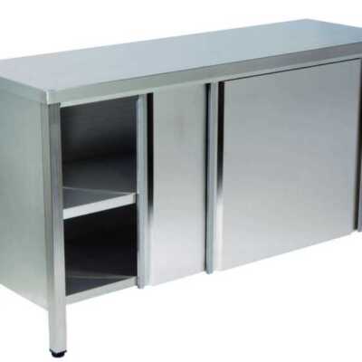 MESA ARMARIO PORTA DESL. 2 PRAT.2000x700x850 INOX