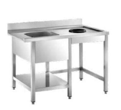 MESA LAVA PRATOS INOX-ENTRADA 1200x735x850 C/CUBA
