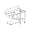 LAVADOURO T80E (SX/DX) 1500x730x860h P/MOD. HT