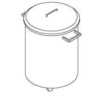 BALDE LIXO INOX P02 400x570h COM RODAS