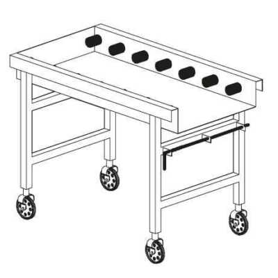MESA DE ROLOS LC96/2A RODAS 1140x650x860 MOD.AX-RX