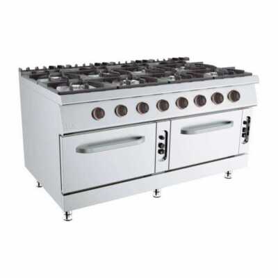 FOGAO GAS 8 QUEIMADOR 2 FORNO GAS 6x10kW+2x6