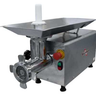 Picadora de carne boca 22 PS-22- Em aço inoxidável - Sistema Enterprise - Corte simples - Trifásica - Com disco de 5mm incluído