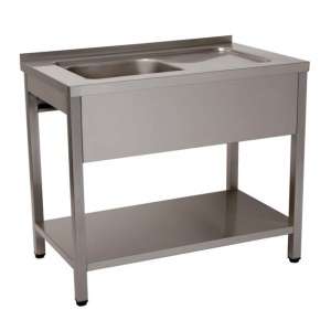 BANCADA DE LAVAGEM 1 CUBA DT 1400x600x850 INOX