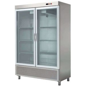 Armário refrigerado para snacks 2 portas de vidro Profundidade 726