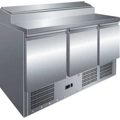 Mesa Refrigerada GN1/1 3 Portas Preparação de Saladas