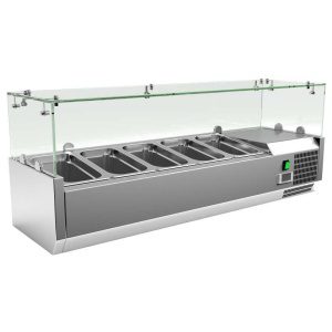 KIT Refrigerado de 5 compartimentos GN1/4 com expositor de vidro