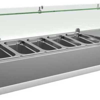 KIT Refrigerado de 5 compartimentos GN1/4 com expositor de vidro