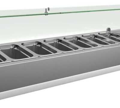 KIT Refrigerado GN1/4 de 7 compartimentos com expositor de vidro