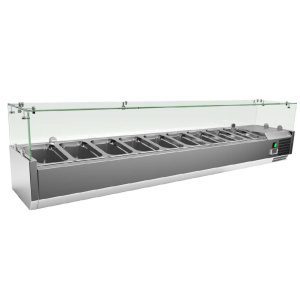 KIT Refrigerado GN1/4 de 8 compartimentos com expositor de vidro