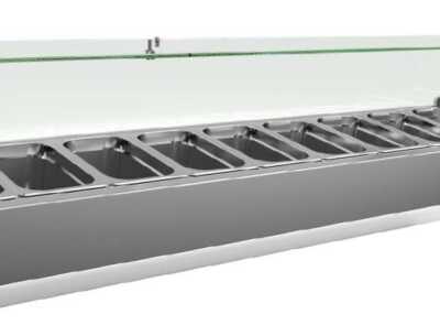 KIT Refrigerado GN1/4 de 8 compartimentos com expositor de vidro