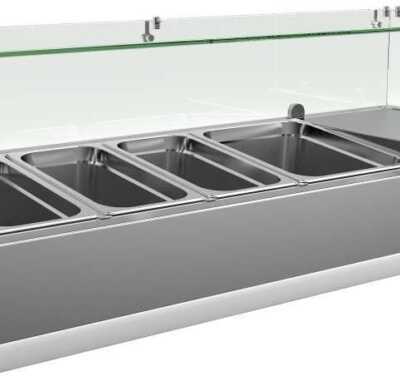 KIT Refrigerado 3 GN1/3 + 1 GN1/2 com expositor de vidro