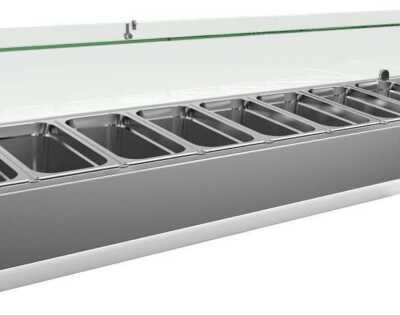 KIT Refrigerado GN1/3 de 8 compartimentos com expositor de vidro