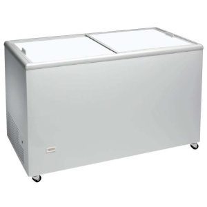 Congelador de porta deslizante horizontal com porta cega