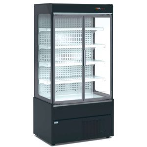Mural expositor refrigerado com portas de vidro 4 prateleiras Profundidade 700 de 1530 x700 x1990h mm  MAE150PV-N cor PRETO