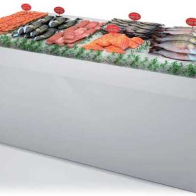 Balcão de peixe neutro dim.1700x950x990h mm