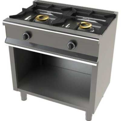 Fogão a gás com armário de 2 queimadores 8+8 Kw SerIe 550  com dimensões 800x550x850h mm