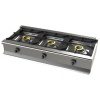 Fogão de mesa a gás com 3 queimadores 8+8+8+8 Kw SerIe 550  com dimensões 1200x550x240h mm