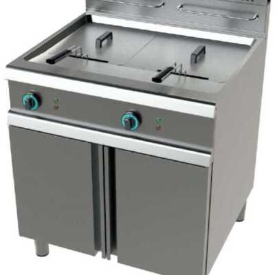 Fritadeira a gás 2 tanques limpos 17+17 litros com 16+16Kw Série 700  com dimensões 800x730x900h mm