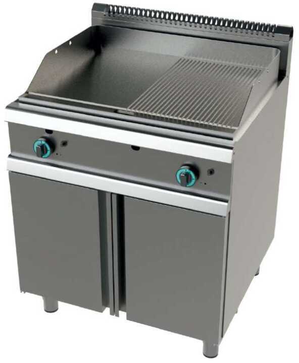 Fry Top a gás com placa de aço lisa com armário Série 900 com dimensões 800x900x900h mm - Hotelequip.pt Fry Top a gás com placa de aço lisa com armário Série 900 com dimensões 800x900x900h mm