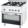 Fogão a gás com forno elétrico estático GN1/1 4 queimadores 800x700x850h mm 2x5+2x7 Kw