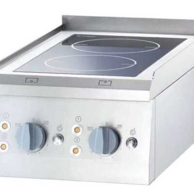 Fogão vitrocerâmico de mesa 2 zonas 400x700x850h mm 2x2