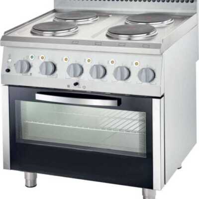 Fogão elétrico com forno de convecção 4 zonas 800x700x850h mm 4x2