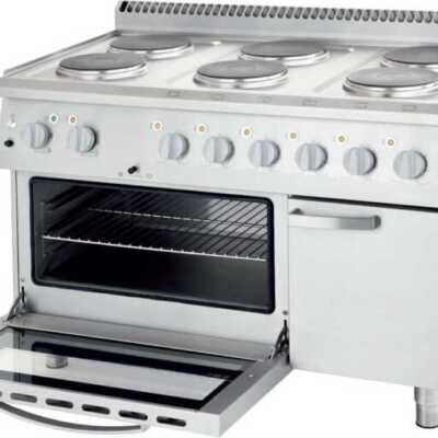 Fogão elétrico com forno de convecção 6 zonas 1200x700x850h mm 6x2