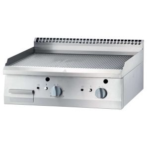 Fry Top a gás de mesa em aço rectificado placa lisa/areada 800x700x250h mm 13Kw