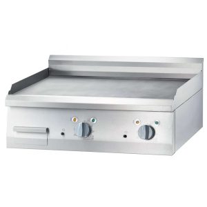 Fry Top eléctrica rectificada em aço de mesa de chapa lisa 400x700x250h mm 4Kw