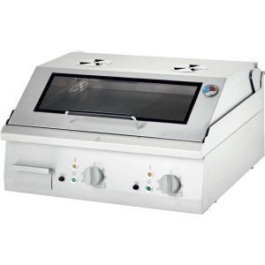 Fry Top eléctrica em aço rectificado de mesa lisa COM CAPA 800x700x250h mm 8