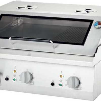 Fry Top eléctrica em aço rectificado de mesa lisa COM CAPA 800x700x250h mm 8