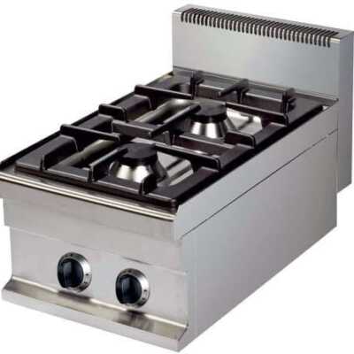Fogão De Mesa A Gás 2 Queimadores 6+6Kw 400X700X290H mm